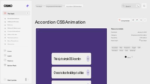 Accordion CSS Animation [Resource] - Osmo
