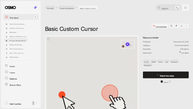 Basic Custom Cursor [Resource] - Osmo