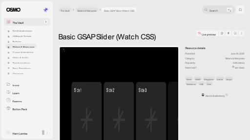 Basic GSAP Slider (Watch CSS) [Resource] - Osmo