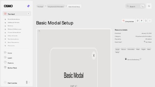 Basic Modal Setup [Resource] - Osmo