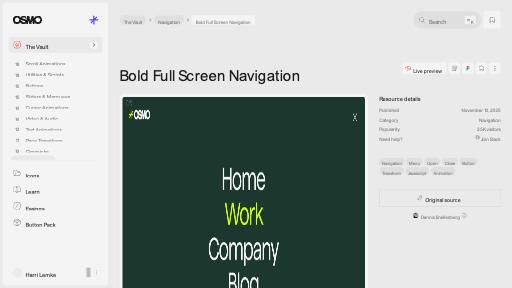 Bold Full Screen Navigation [Resource] - Osmo