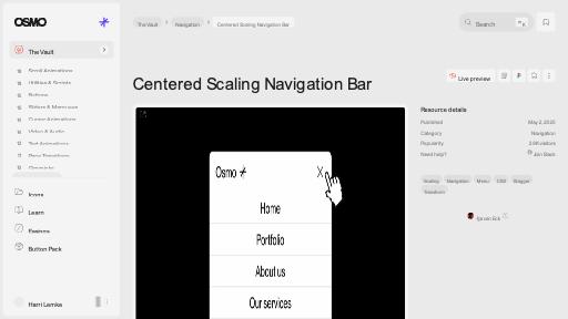 Centered Scaling Navigation Bar [Resource] - Osmo