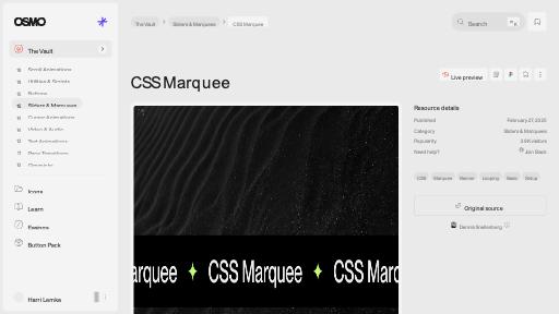 CSS Marquee [Resource] - Osmo