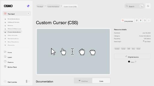 Custom Cursor (CSS) [Resource] - Osmo