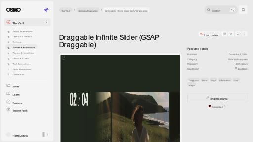 Draggable Infinite Slider (GSAP Draggable) [Resource] - Osmo