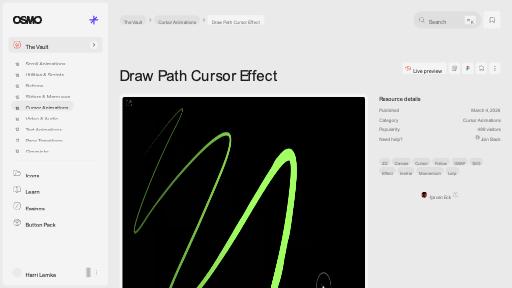 Draw Path Cursor Effect [Resource] - Osmo