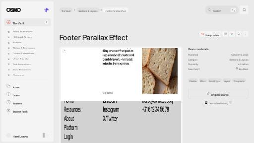 Footer Parallax Effect [Resource] - Osmo