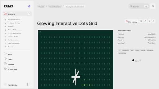 Glowing Interactive Dots Grid [Resource] - Osmo