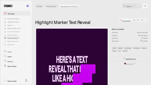 Highlight Marker Text Reveal [Resource] - Osmo