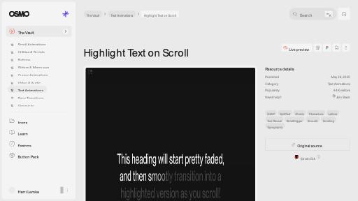 Highlight Text on Scroll [Resource] - Osmo