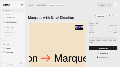 Marquee with Scroll Direction [Resource] - Osmo