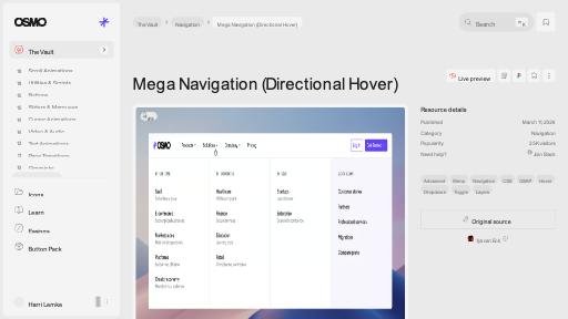 Mega Navigation (Directional Hover) [Resource] - Osmo