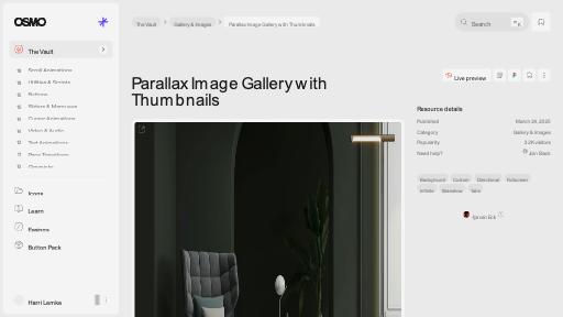 Parallax Image Gallery with Thumbnails [Resource] - Osmo