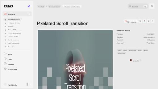 Pixelated Scroll Transition [Resource] - Osmo