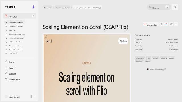 Scaling Element on Scroll (GSAP Flip) [Resource] - Osmo