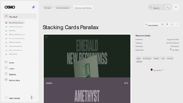 Stacking Cards Parallax [Resource] - Osmo