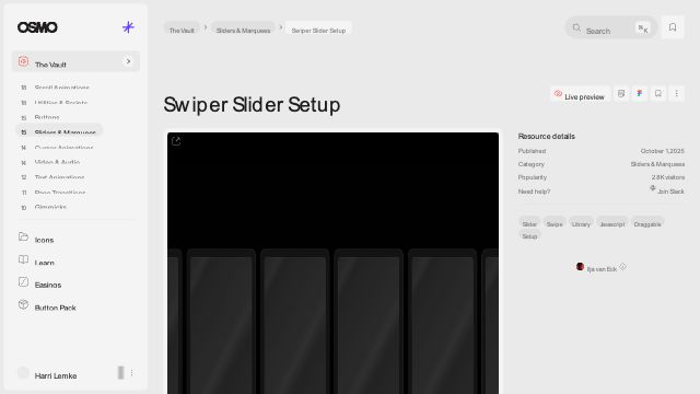 Swiper Slider Setup [Resource] - Osmo