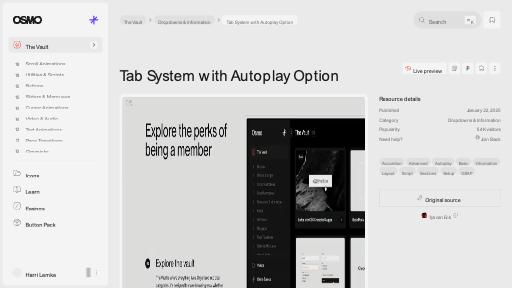 Tab System with Autoplay Option [Resource] - Osmo